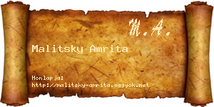 Malitsky Amrita névjegykártya